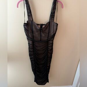 Charmed Hearts black illusion Bodycon Dress size M NWT